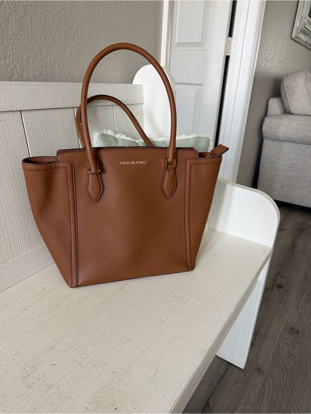 Michael Kors Tan Leather Structured Tote